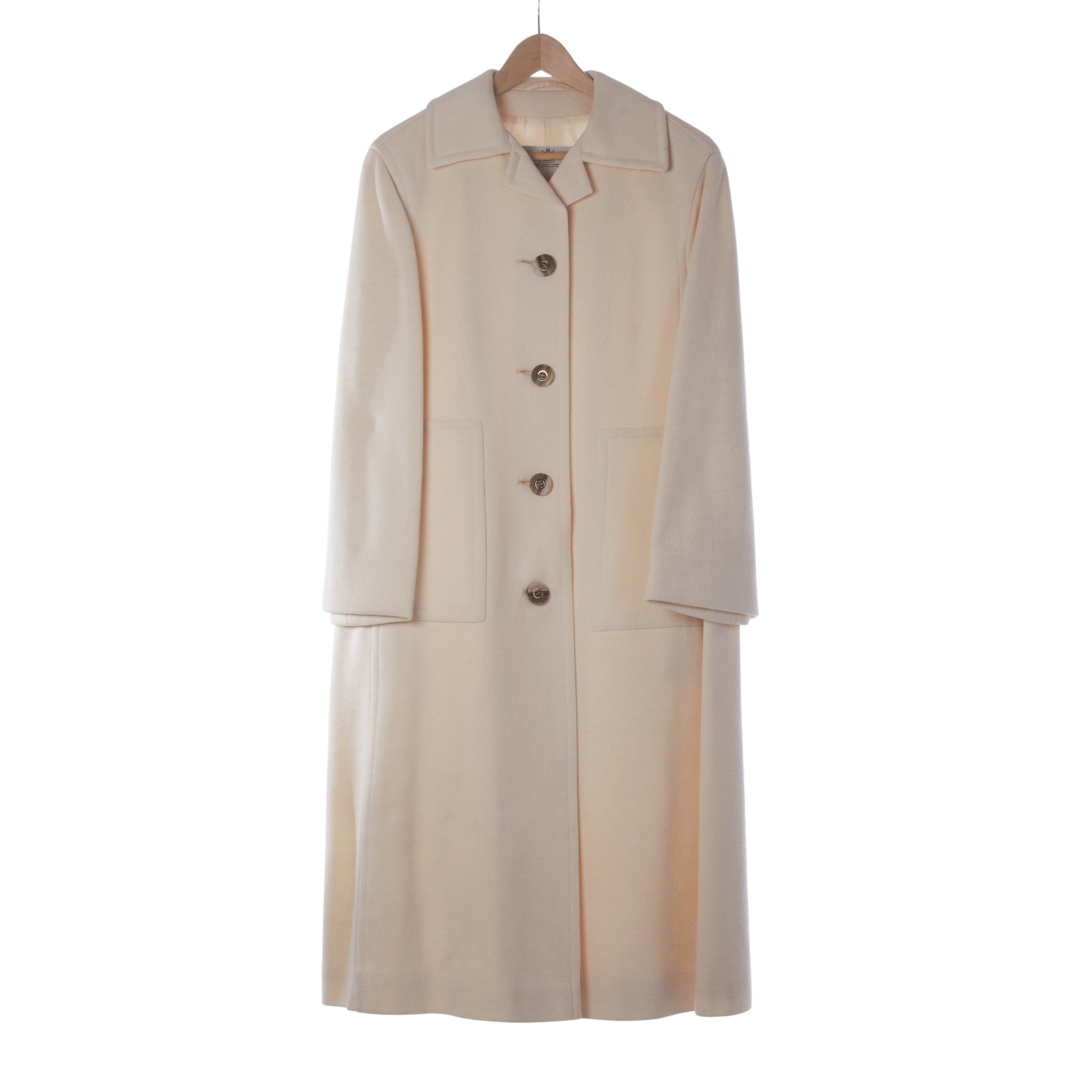 Aquascutum Cream Long Sleeved Coat UK Size 12 Ava Iva