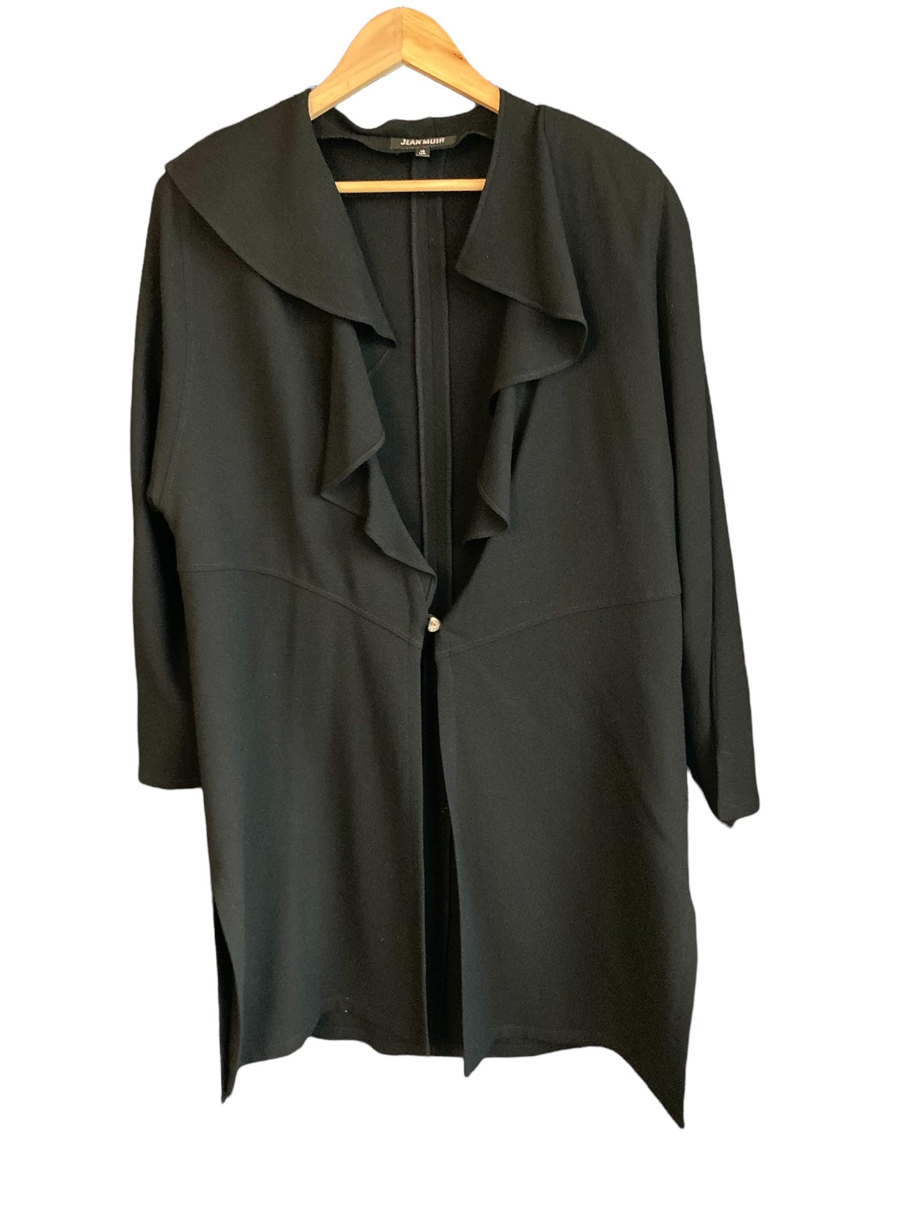 Black crepe waterfall jacket sale