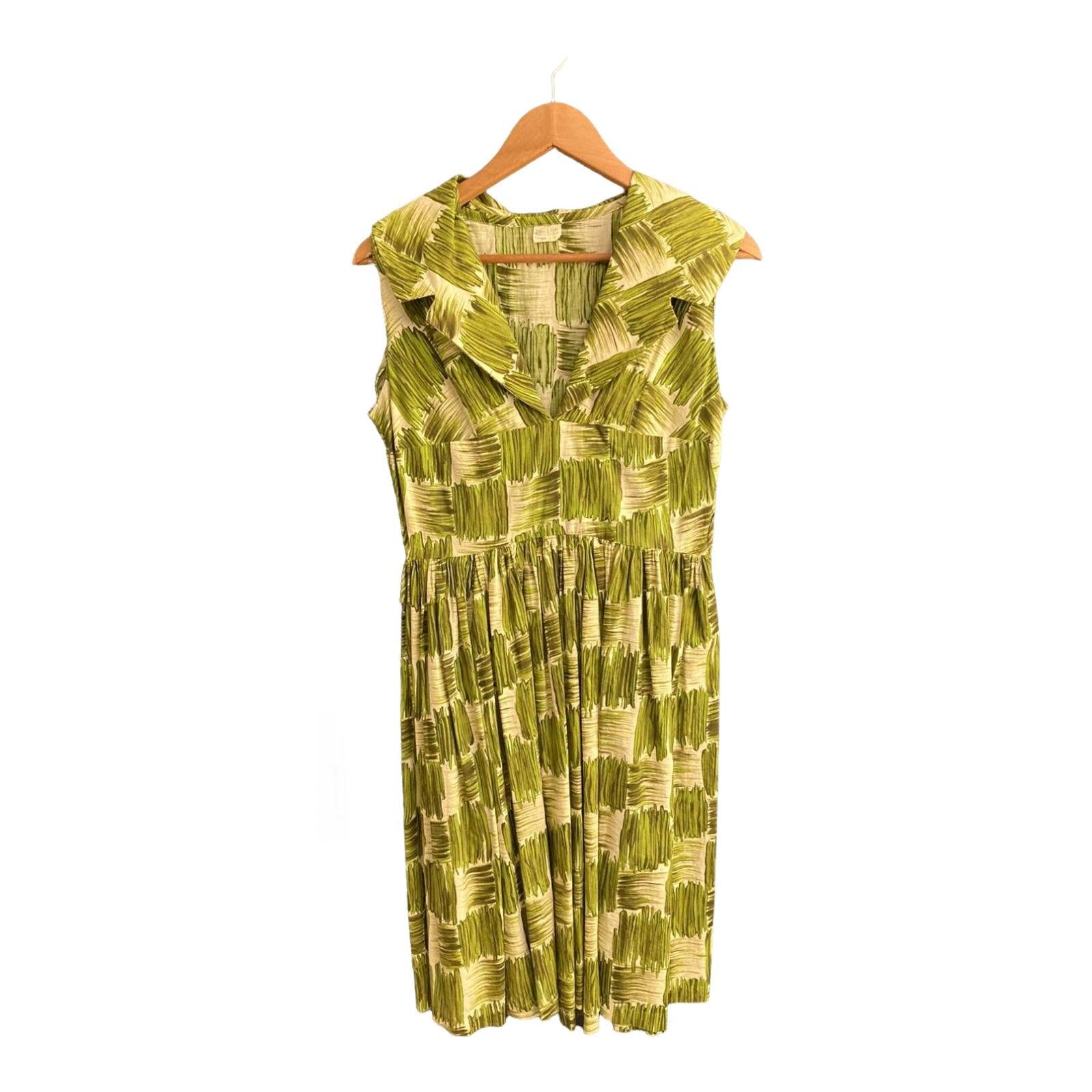 Green cotton dress top uk