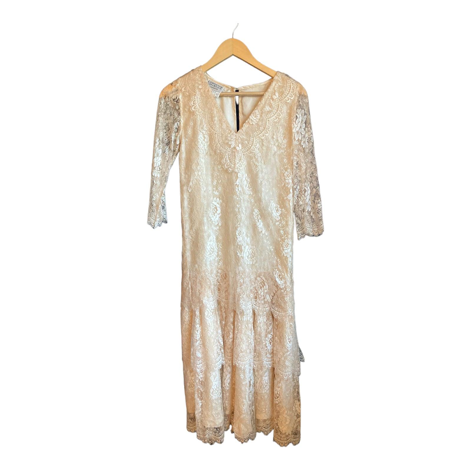 Cream lace hot sale dress uk