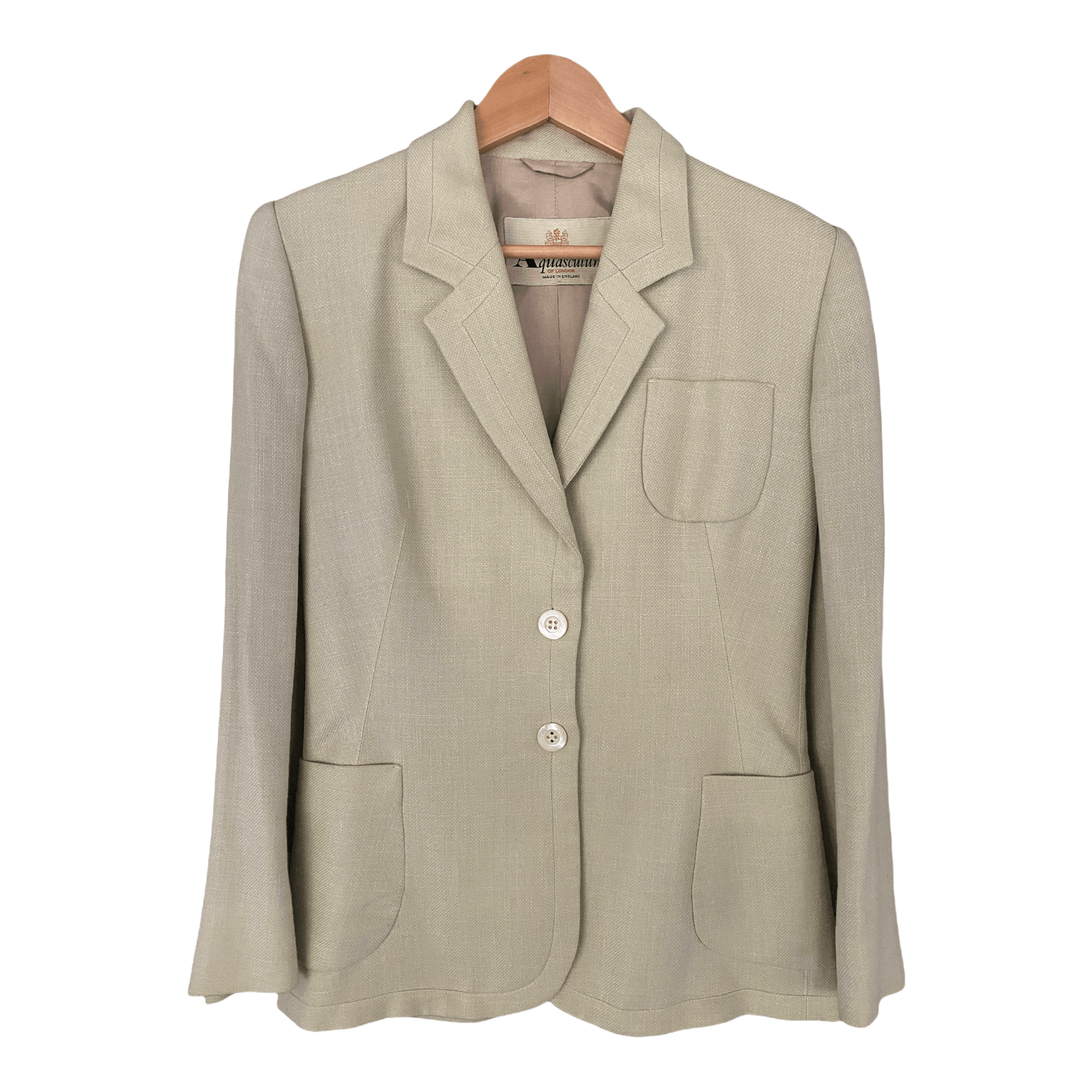 Aquascutum Wool and Silk Mix Jacket Light Green Single Breasted UK