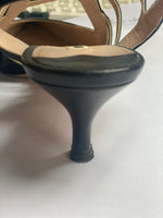 Miu Miu Black Leather Kitten Heel Slingbacks Size 39