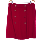 L.K. Bennett Red Wool Mix Skirt UK Size 16 - Ava & Iva