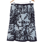 Odille Black & White Floral Pattern Cotton Cord Skirt UK Size 16 - Ava & Iva