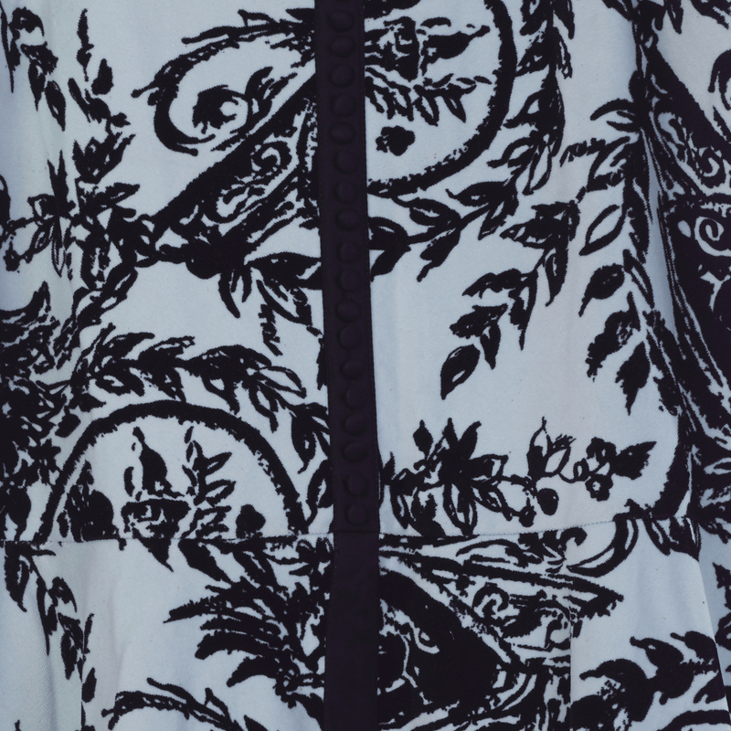 Odille Black & White Floral Pattern Cotton Cord Skirt UK Size 16 - Ava & Iva