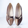 Bruno Magli 2 Tone Brown and Cream Low Heel Size 39.5