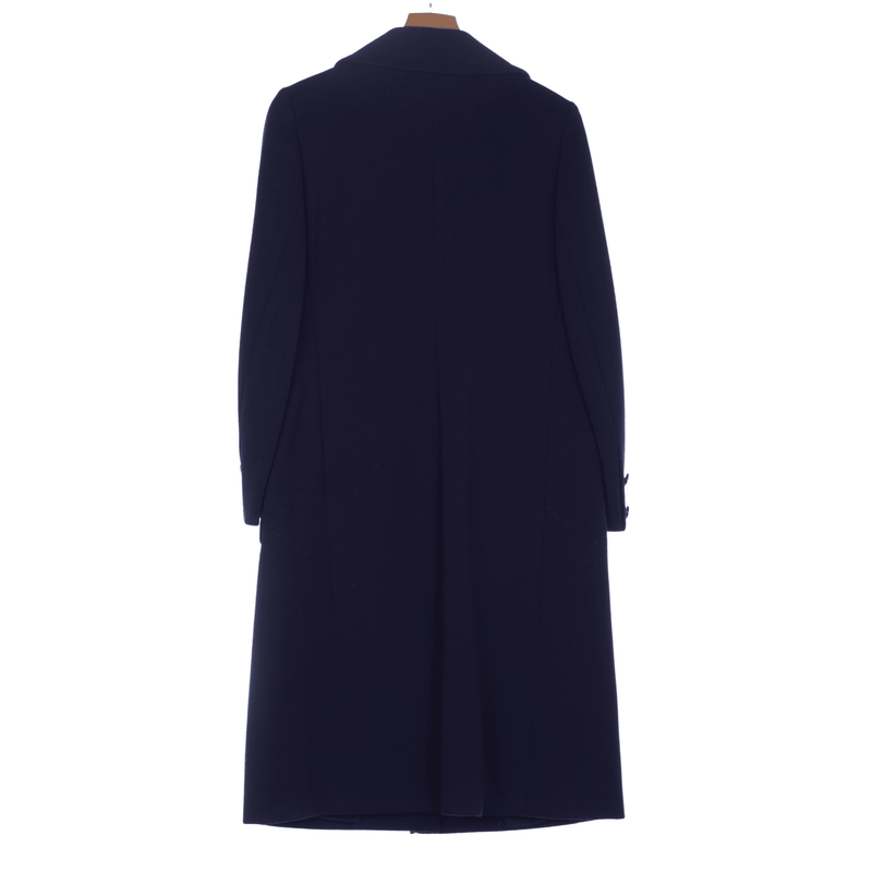 Vintage Tricosa Navy Blue Long Sleeved Coat UK Size 14 - Ava & Iva