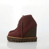 Stella McCartney "Leana" Faux Suede Burgundy Platform Wedge Ankle Boot UK Size 4 - Ava & Iva