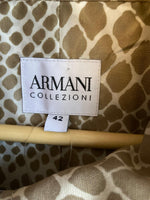 Armani Collezioni Cotton Cream & Taupe Long Sleeved Swing Coat UK Size 14 - Ava & Iva