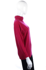 Jaeger pink roll neck jumper size 12/14 side