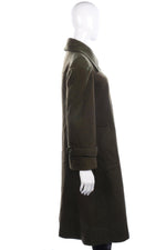 Aubrey Segal Model Wool Coat Khaki Wool. UK14 - Ava & Iva