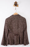 Hobbs Single Breasted Jacket Brown Herringbone Wool Mix UK size 8 - Ava & Iva