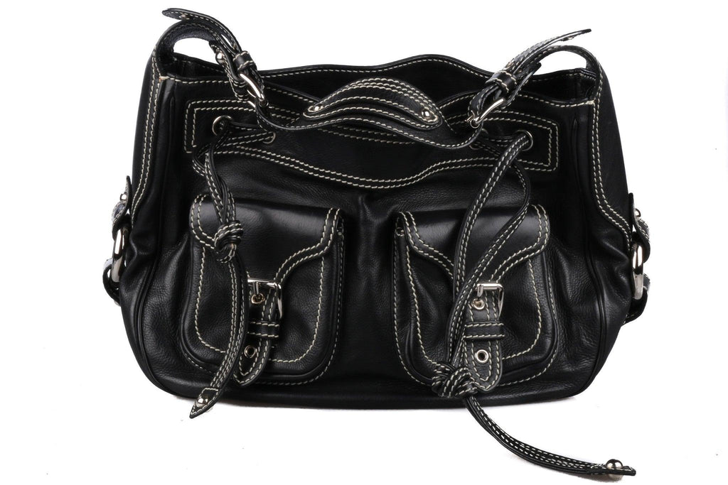 Marc Jacobs vintage leather black buckle shoulder bag