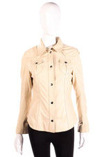 Woodland Leather soft cream jacket size 10 