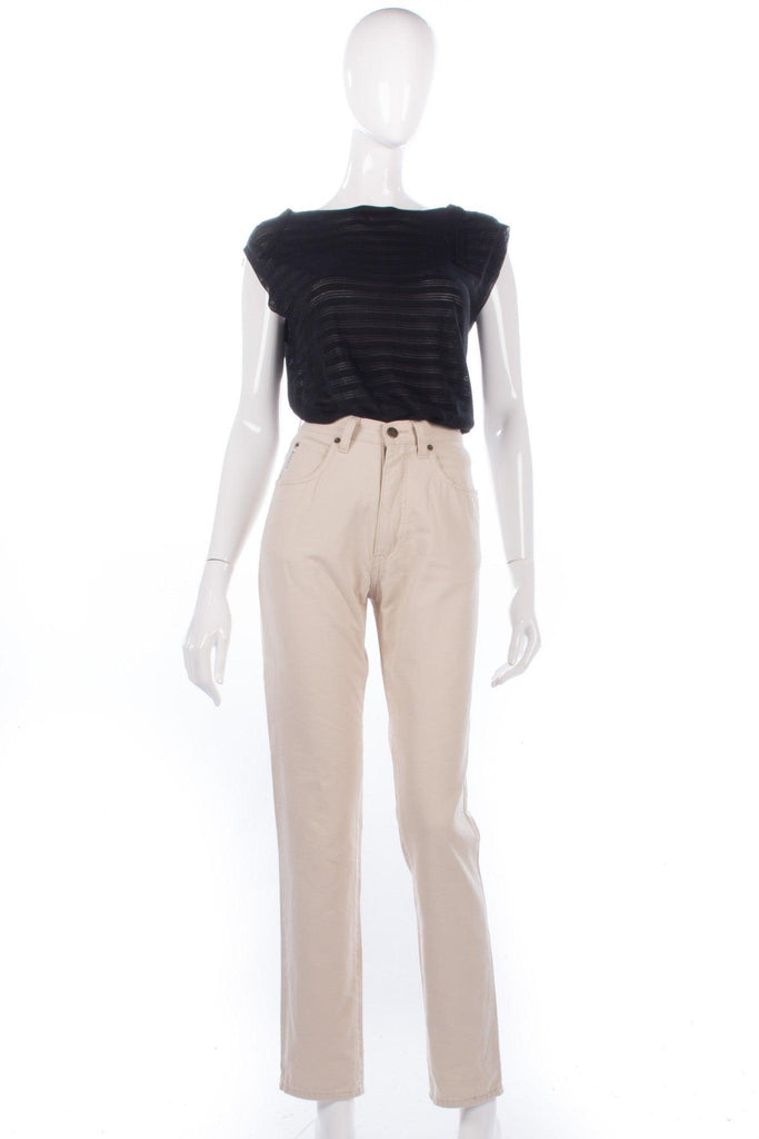 Armani Jeans High Waisted Cream Size 23 inch waist. - Ava & Iva