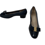 Ferragamo Leather Court Shoes Black UK 5.5 - Ava & Iva