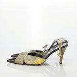 Escada Lizard Skin Cream & Black Shoe UK Size 7.5 - Ava & Iva