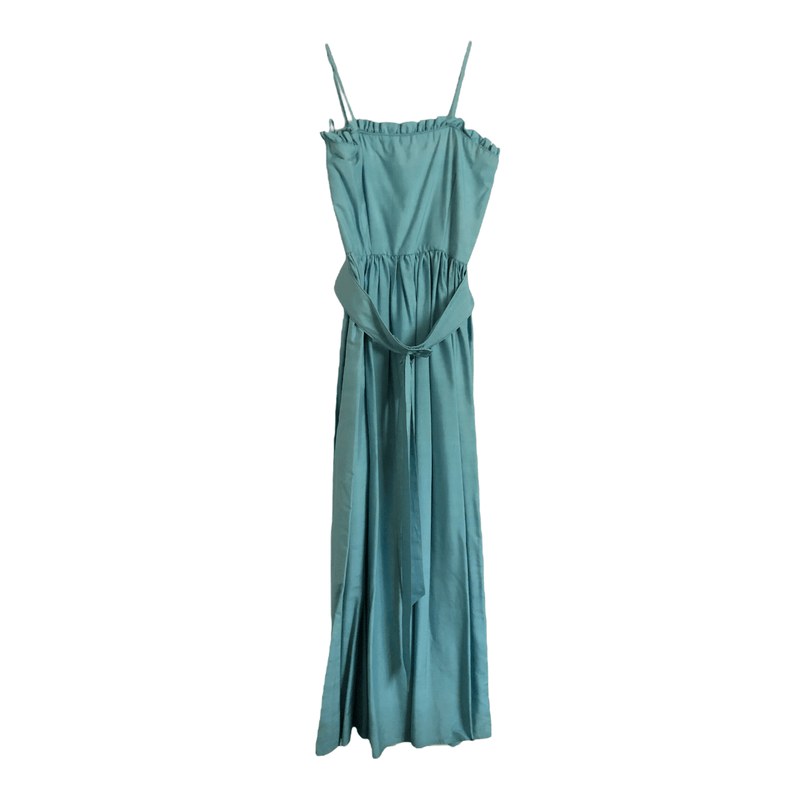 Unbranded Vintage Satin Sleeveless Belted Summer Maxi Dress Light Blue UK Size 10 - Ava & Iva