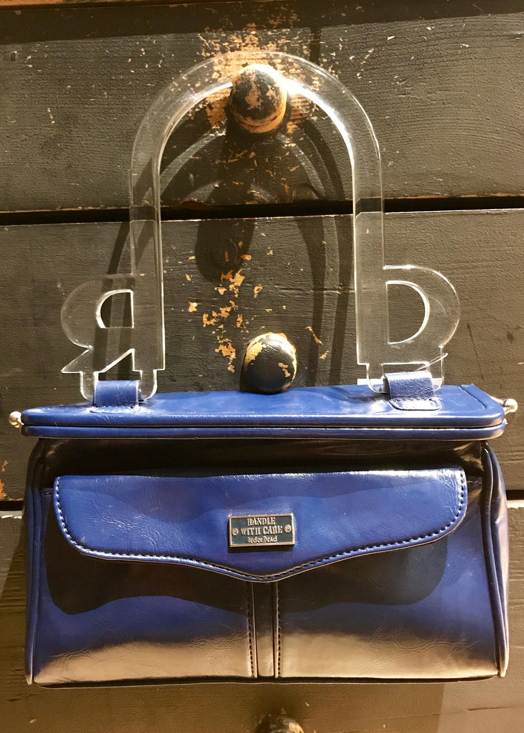 Red or Dead unique Perspex handle bag Ava Iva