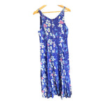 Anokhi Cotton Blue Floral Sleeveless Dress UK Size 12 - Ava & Iva