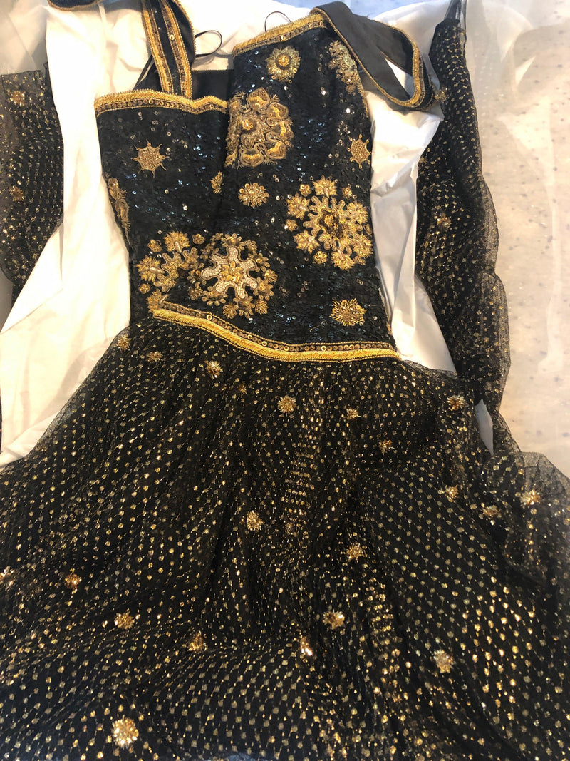 Escada black and gold embroidered dress - Ava & Iva