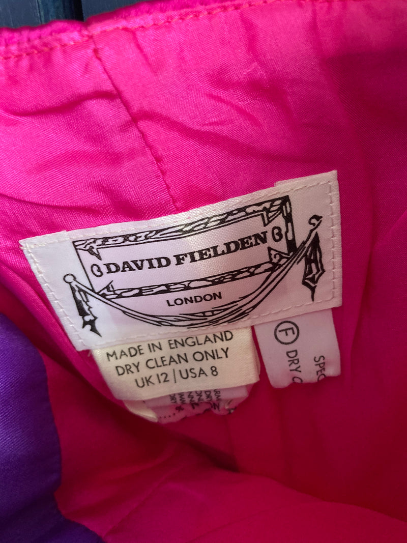 David Fielden Cerise And Purple Sleeveless Occasion Dress UK Size 12 - Ava & Iva