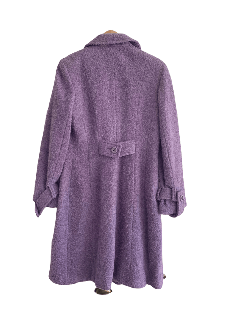 Olsen Boucle Wool Coat Purple UK Size 12 - Ava & Iva